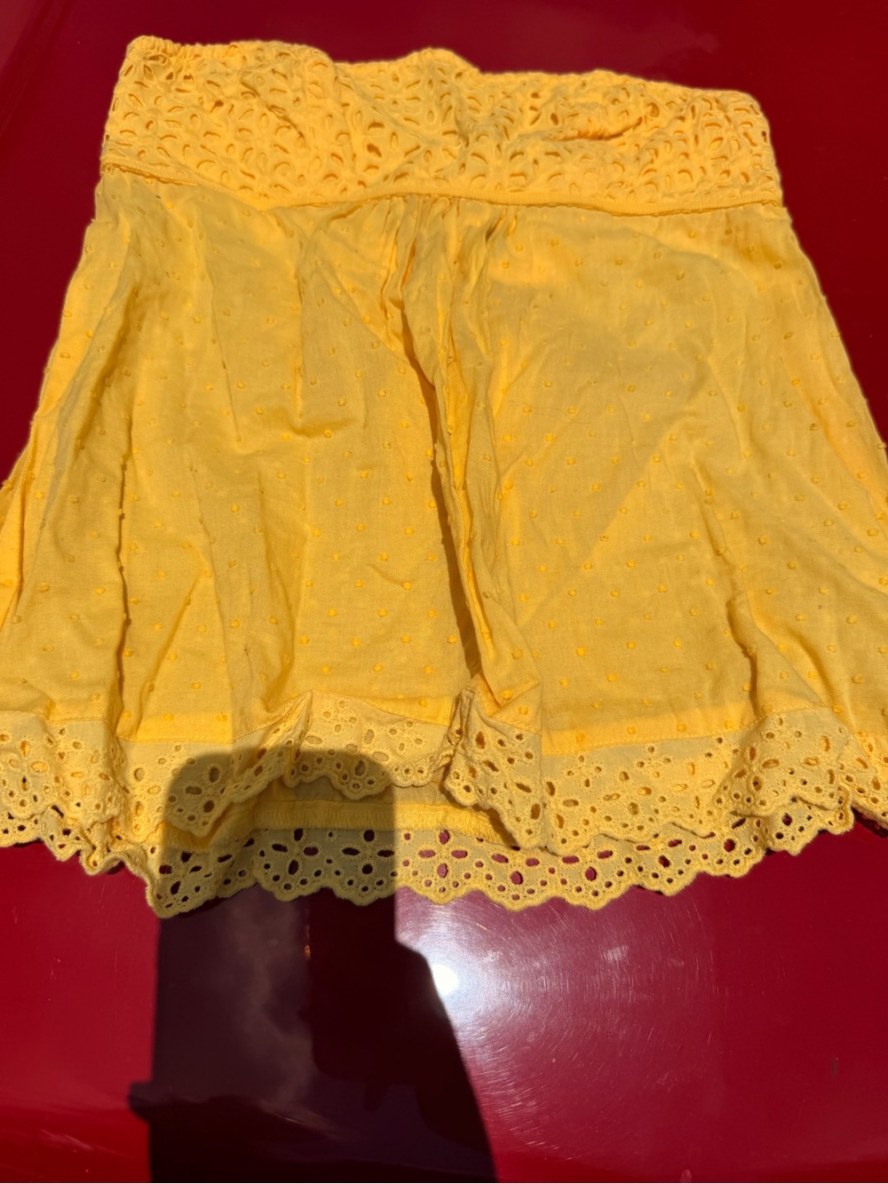 Moda International Yellow Eyelet Crop Top